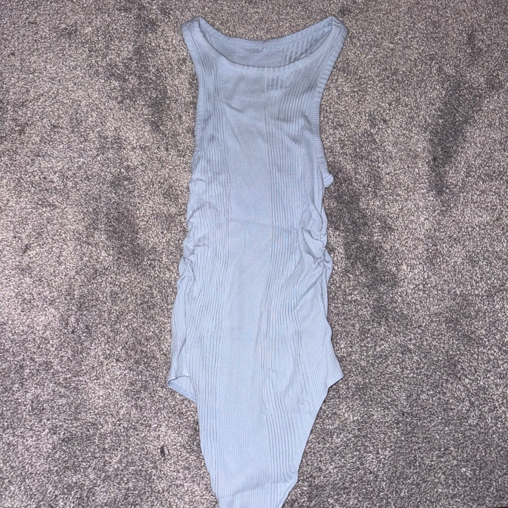 Aerie Light Blue Ribbed Bodysuit